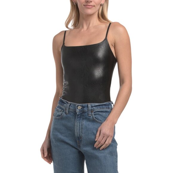 COMMANDO Black Faux Leather Camisole Bodysuit - Picture 1 of 2